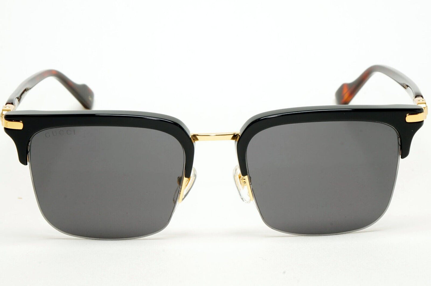 Gucci Sunglasses Gold Black Semi Rimless Square GG1363S 001 XL 53mm Japan
