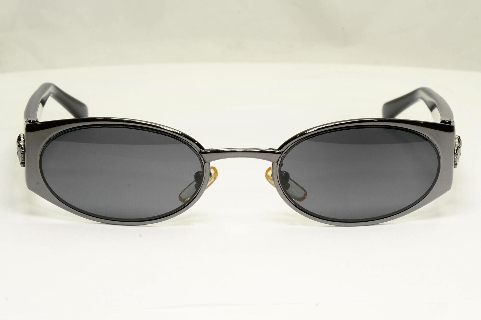 Gianni Versace 1996 Vintage Gunmetal Black Medusa Sunglasses MOD X30 COL 89M