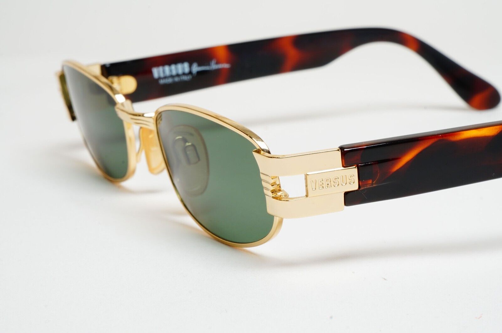 Versus Sunglasses 1996 by Gianni Versace Vintage Gold Green MOD F31 COL 030