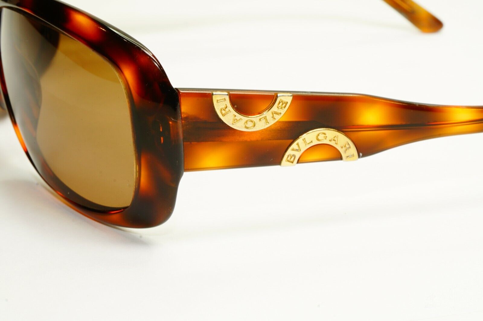 BVLGARI Sunglasses 2002 Vintage Brown Tortoise Square Gold 846 502/73 290122