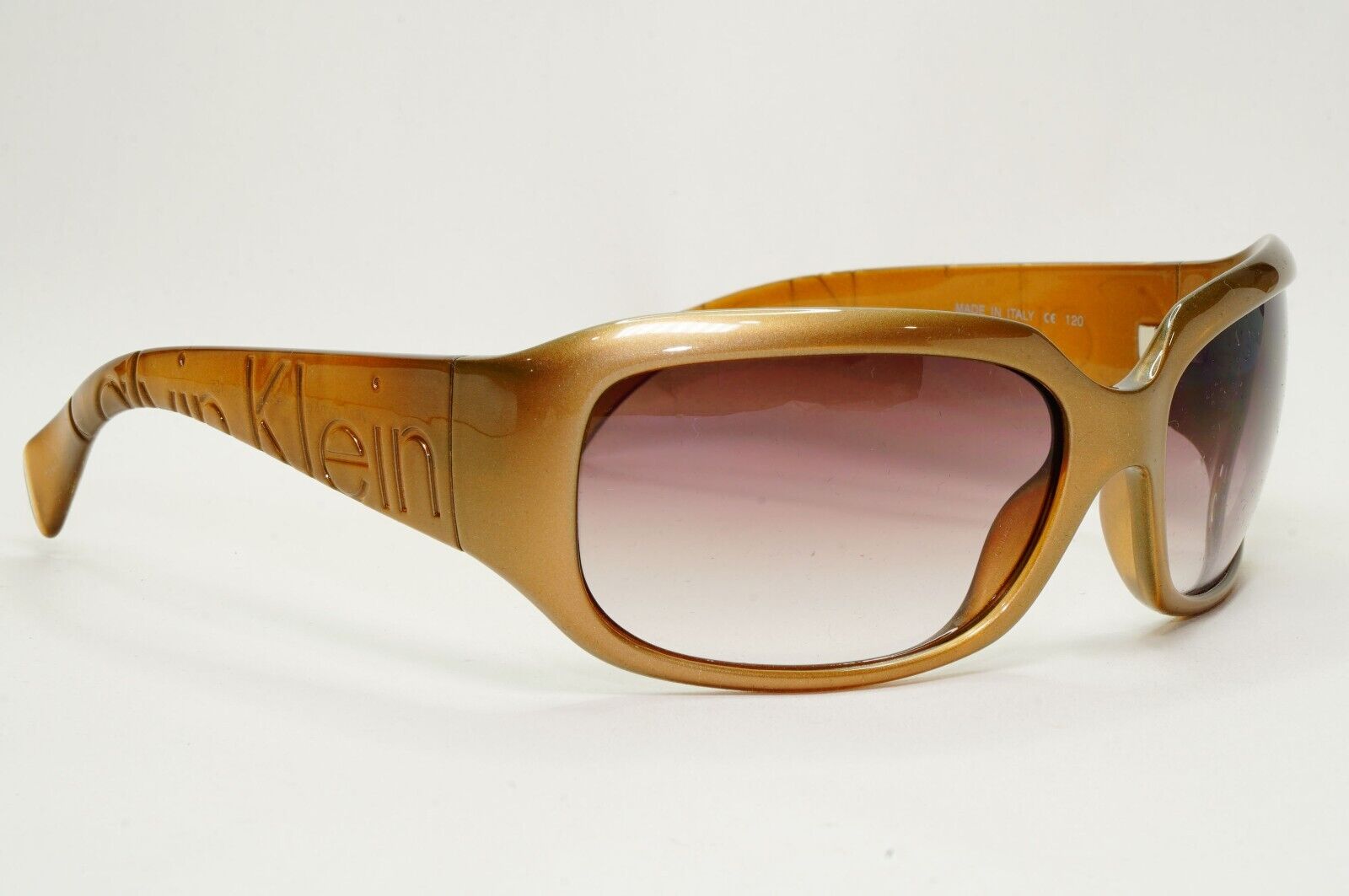Calvin Klein Sunglasses 2005 Vintage Brown Wrap Gradient 838S 155 121124
