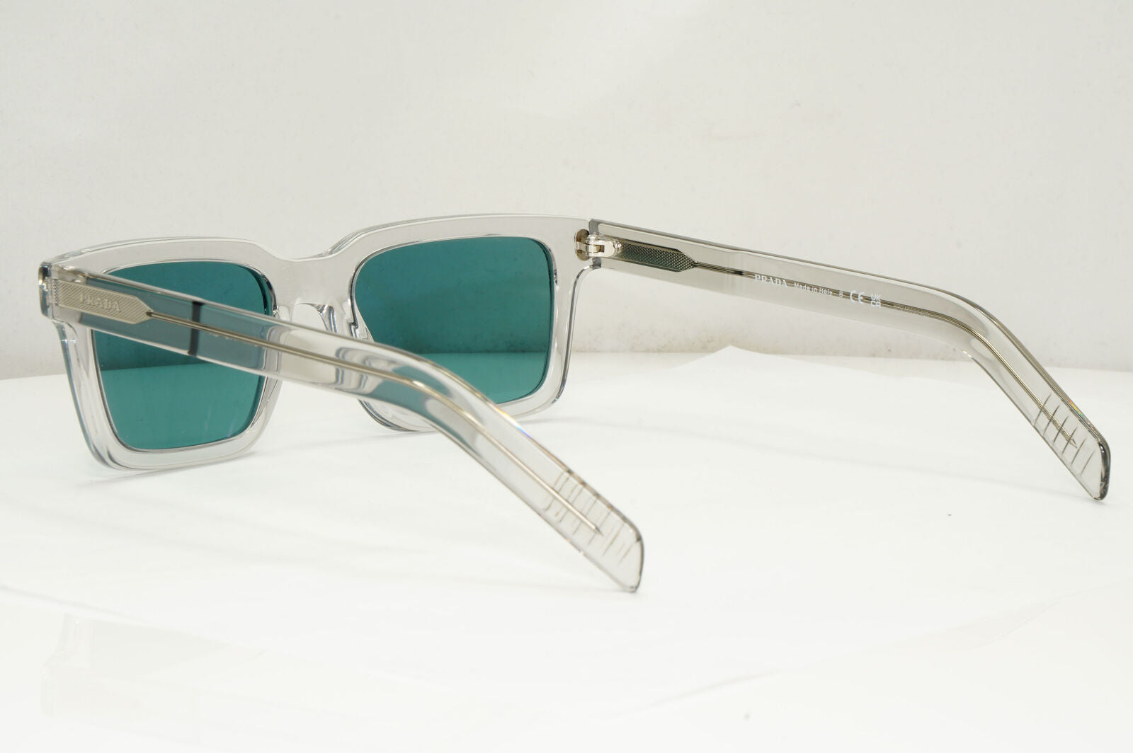 Prada Sunglasses Transparent Grey Crystal Blue Mirror PR06WS SPR 06W U43-01A