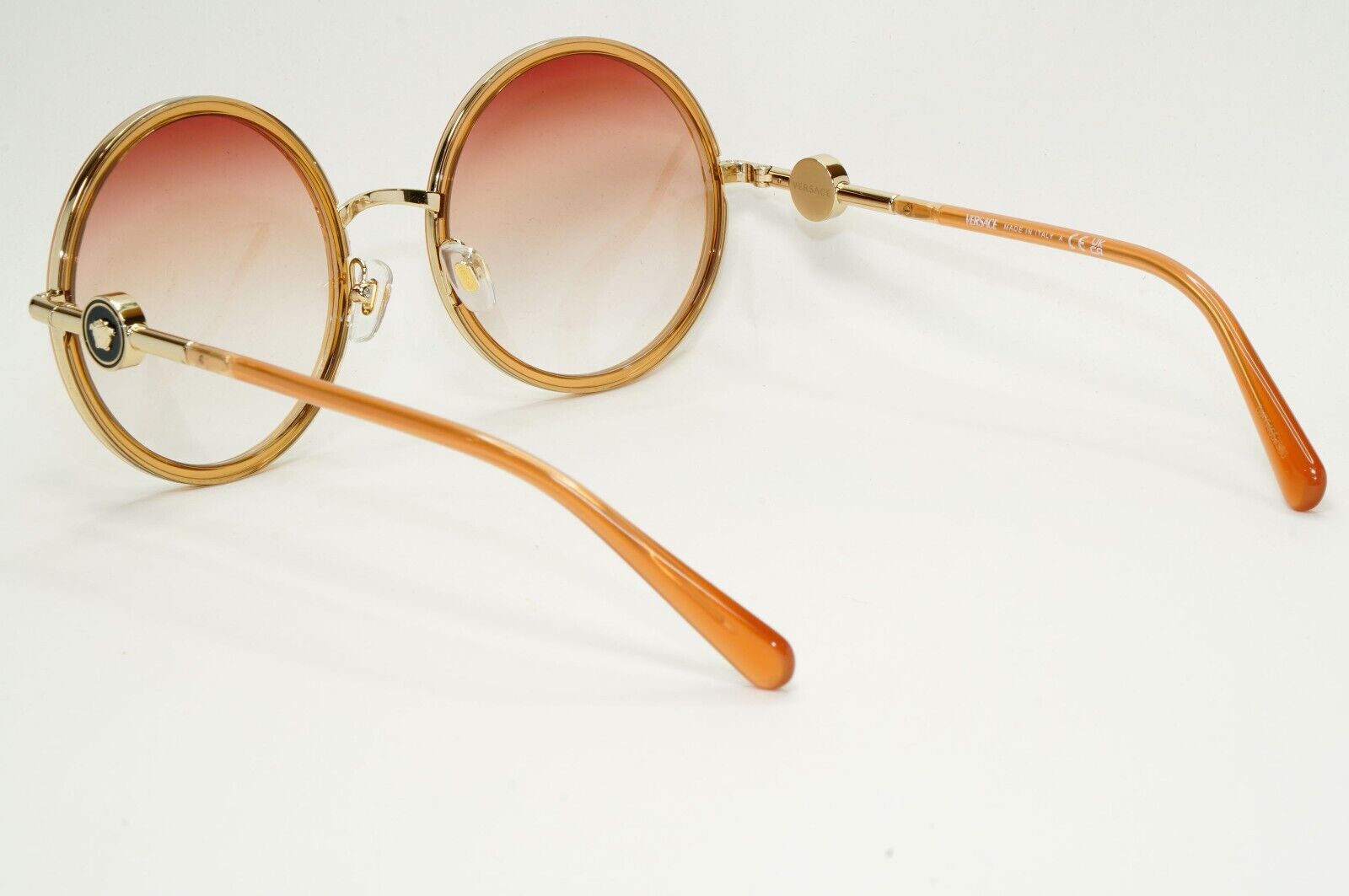 Versace Sunglasses Round Gold Transparent Brown Gradient MOD VE 2229 1252/0P