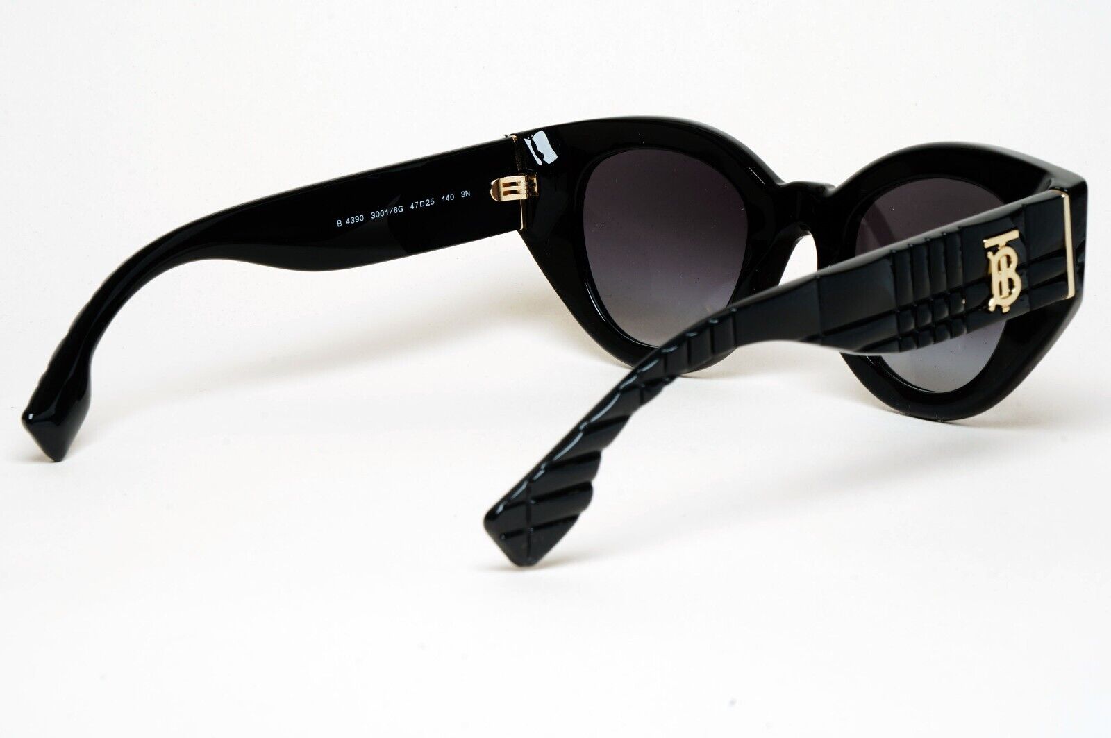 Burberry Sunglasses Meadow Black Gold Grey Gradient BE 4390 3001/8G 47mm