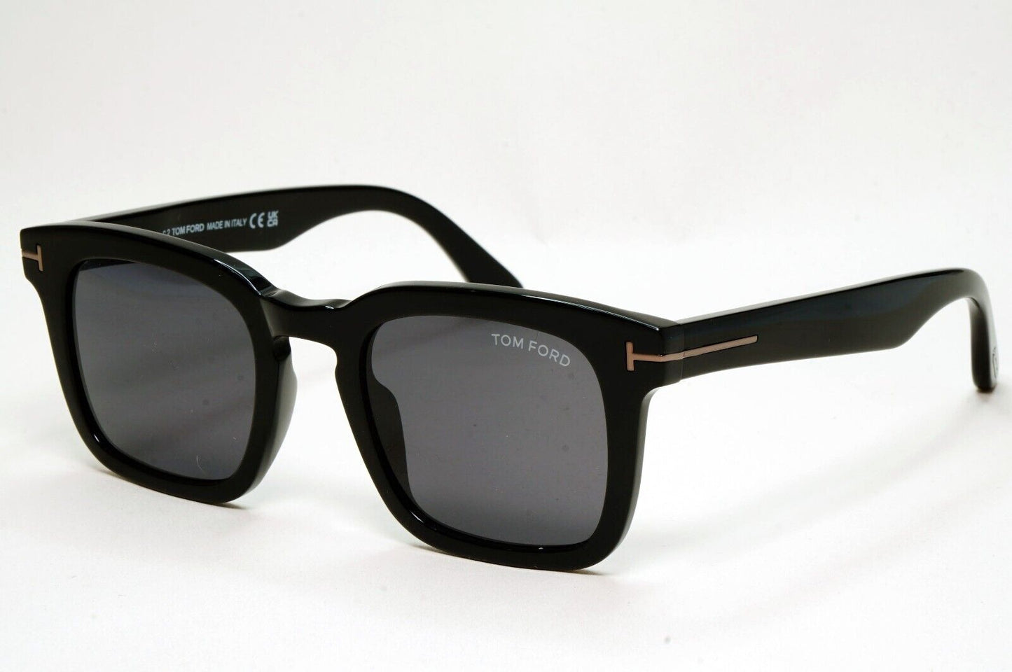 Tom Ford Sunglasses Dax Black Glossy Square Grey TF 751-N FT0751-N 01A 50mm