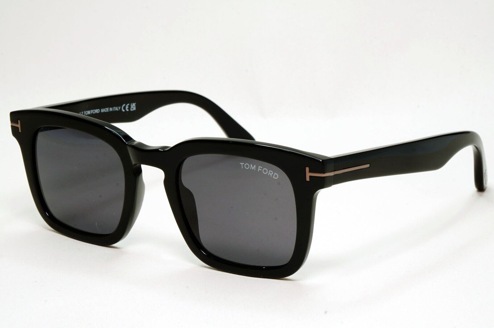 Tom Ford Sunglasses Dax Black Glossy Square Grey TF 751-N FT0751-N 01A 50mm