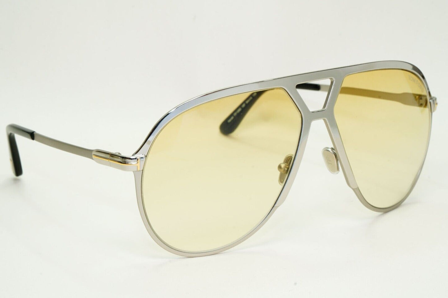 Tom Ford Sunglasses Xavier Silver Gold Yellow Unisex Large FT1060 TF 1060 16F