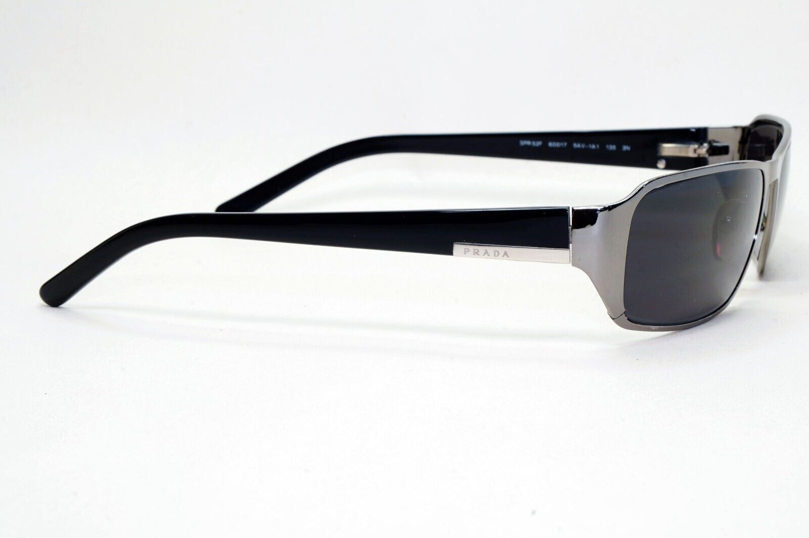 Prada Sunglasses 2006 Gunmetal Black Rectangle PR52FS SPR 52F 5AV-1A1 081024