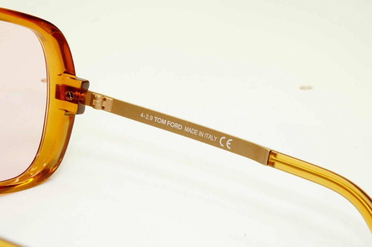 Tom Ford Pink Brown Sunglasses Gold Honey Square Mens Fashion Caine TF 800 45Y