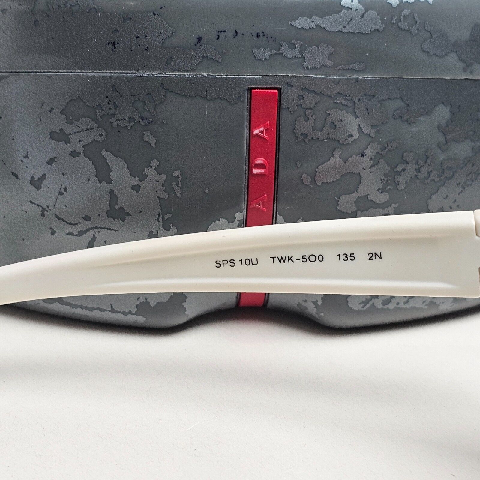Prada Sunglasses White Grey Shield Visor PS10US SPS 10U TWK-5O0 231124