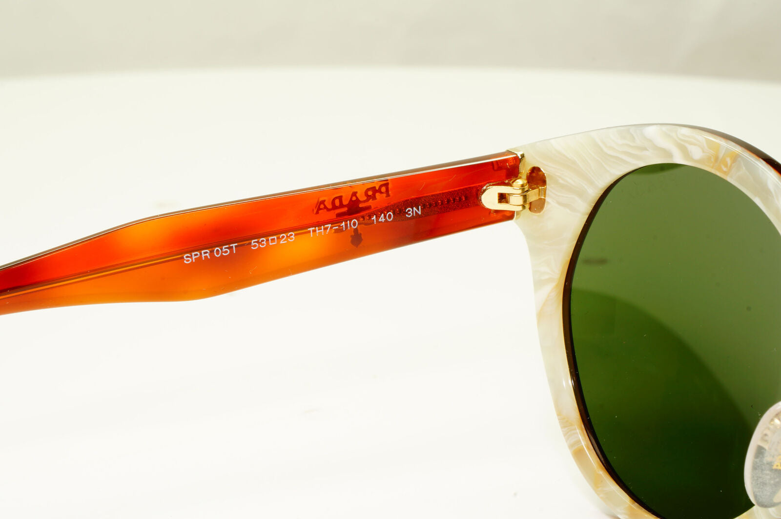 Prada Brown Green Sunglasses Tortoiseshell Gold Womens SPR 05T PR05TS TH7-1I0