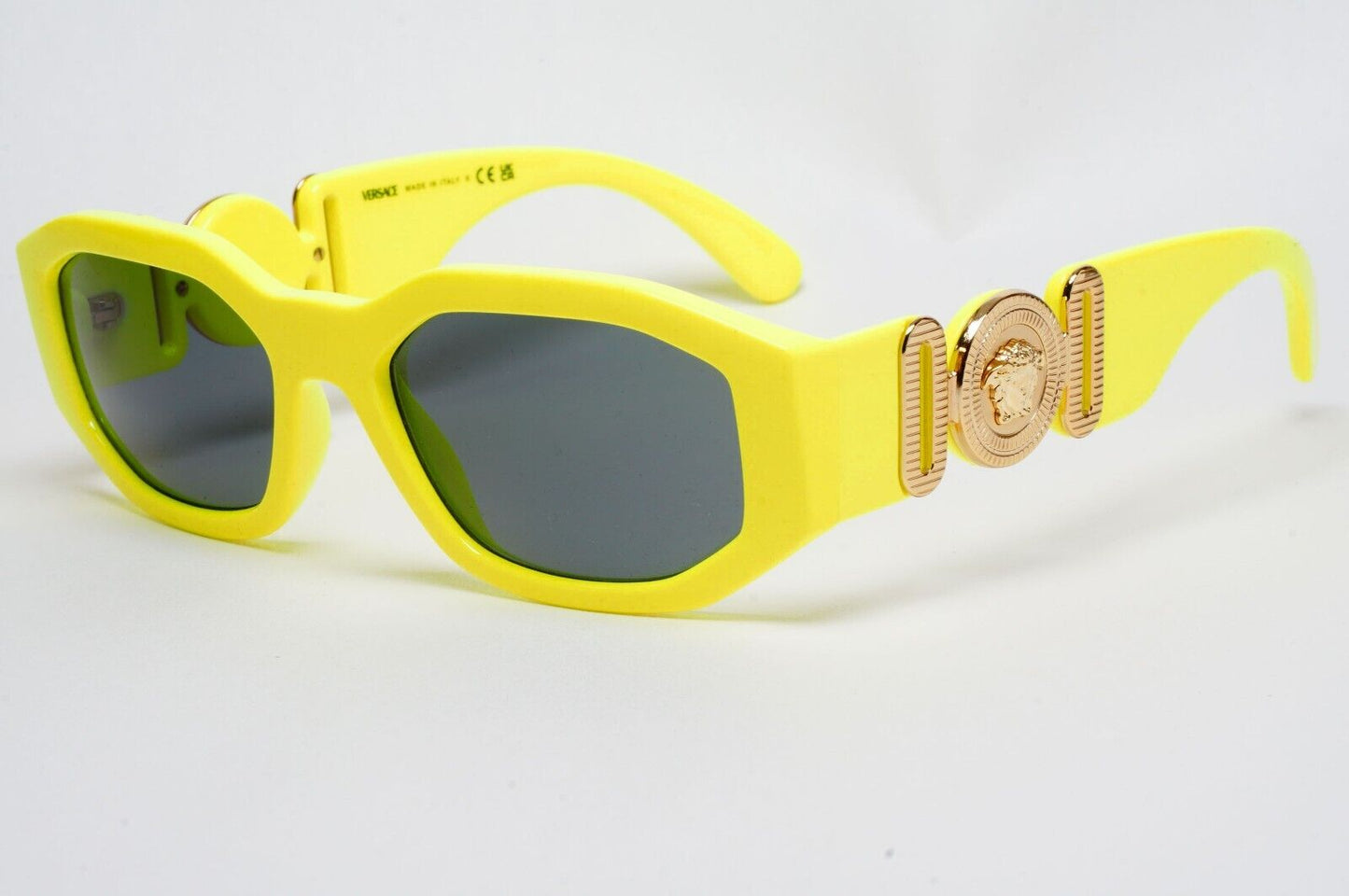 Versace Sunglasses Biggie Yellow Fluorescent Grey Gold Medusa VE 4361 5321/87