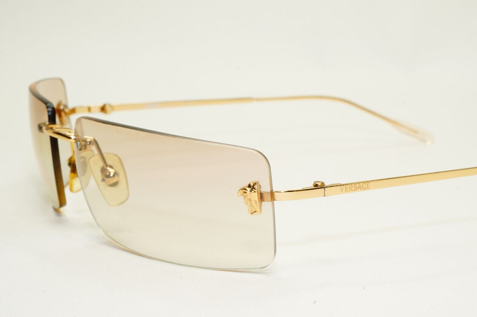 Versace Sunglasses 2002 Vintage Rimless Gold Medusa Metal MOD N26 N30/537 270924