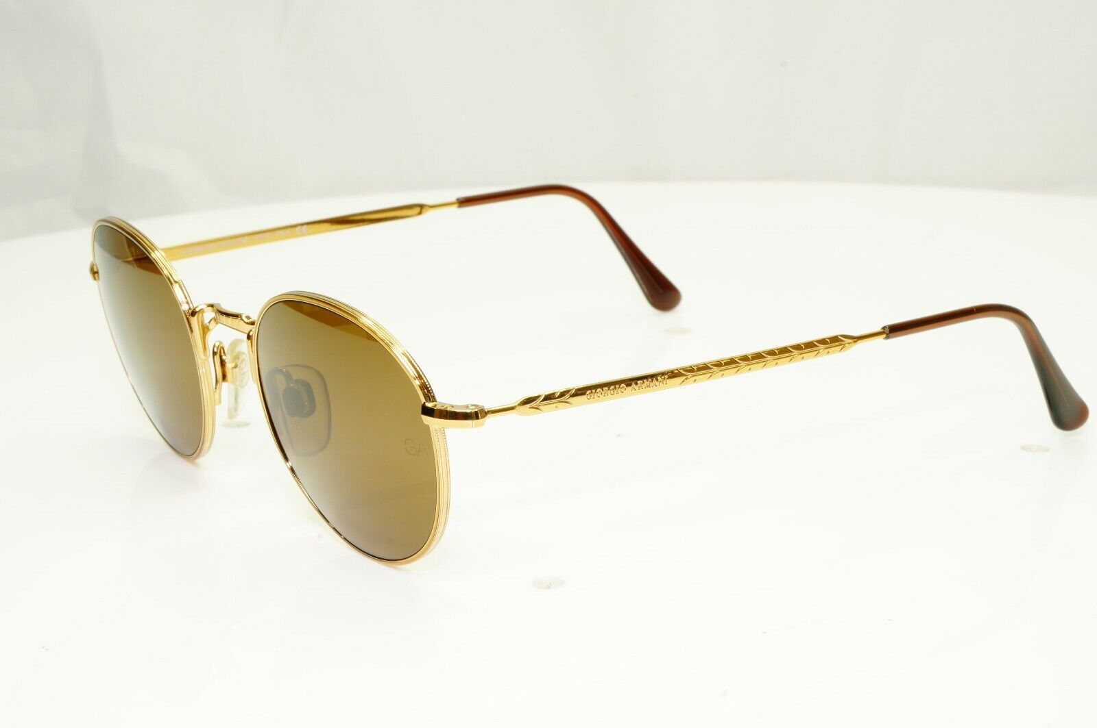 Authentic Giorgio Armani 1997 Vintage Sunglasses Gold Round Men Women 652 927