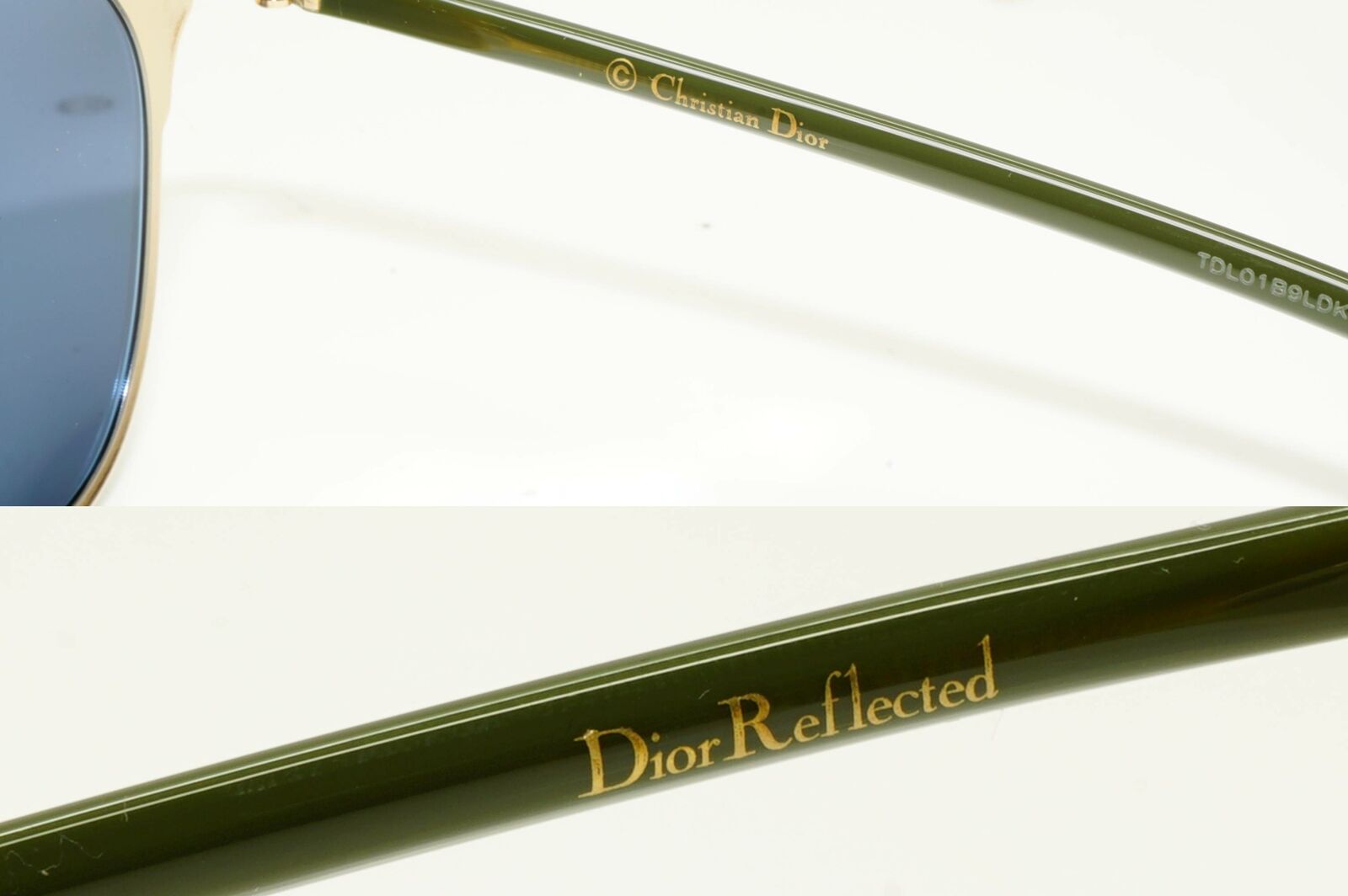 Authentic Dior Womens Gold Blue Mirror Designer Sunglasses Reflected XX83J