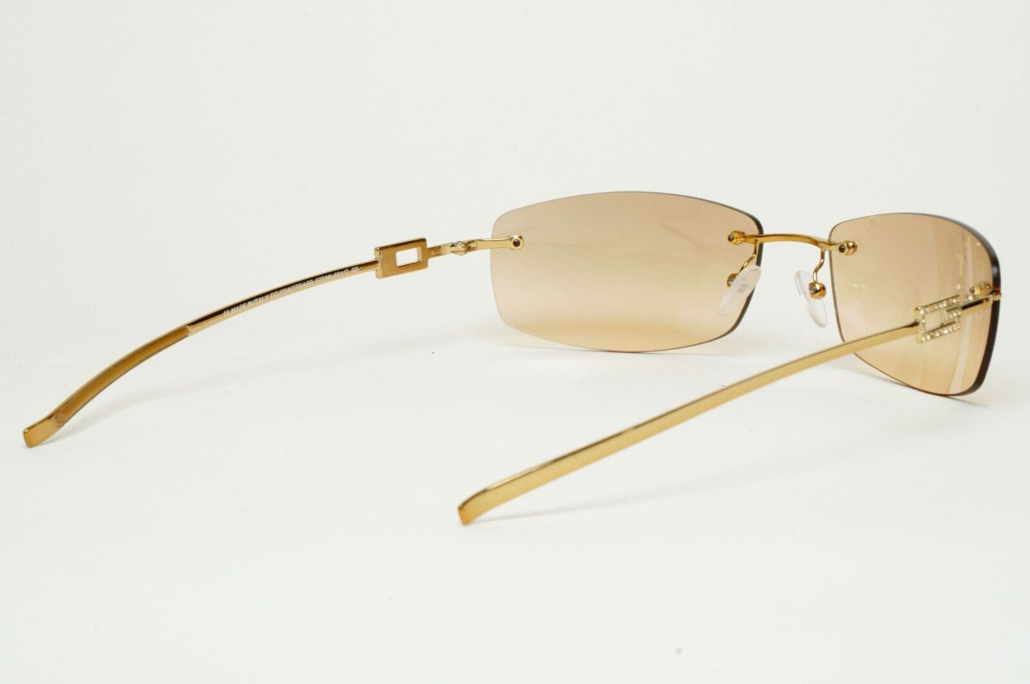 Gucci Sunglasses 1997 Vintage Gold Rimless GG 1784/STRASS 577AK 60mm 100225