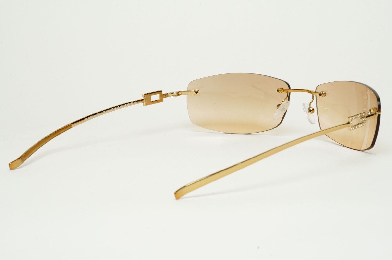 Gucci Sunglasses 1997 Vintage Gold Rimless GG 1784/STRASS 577AK 60mm 100225