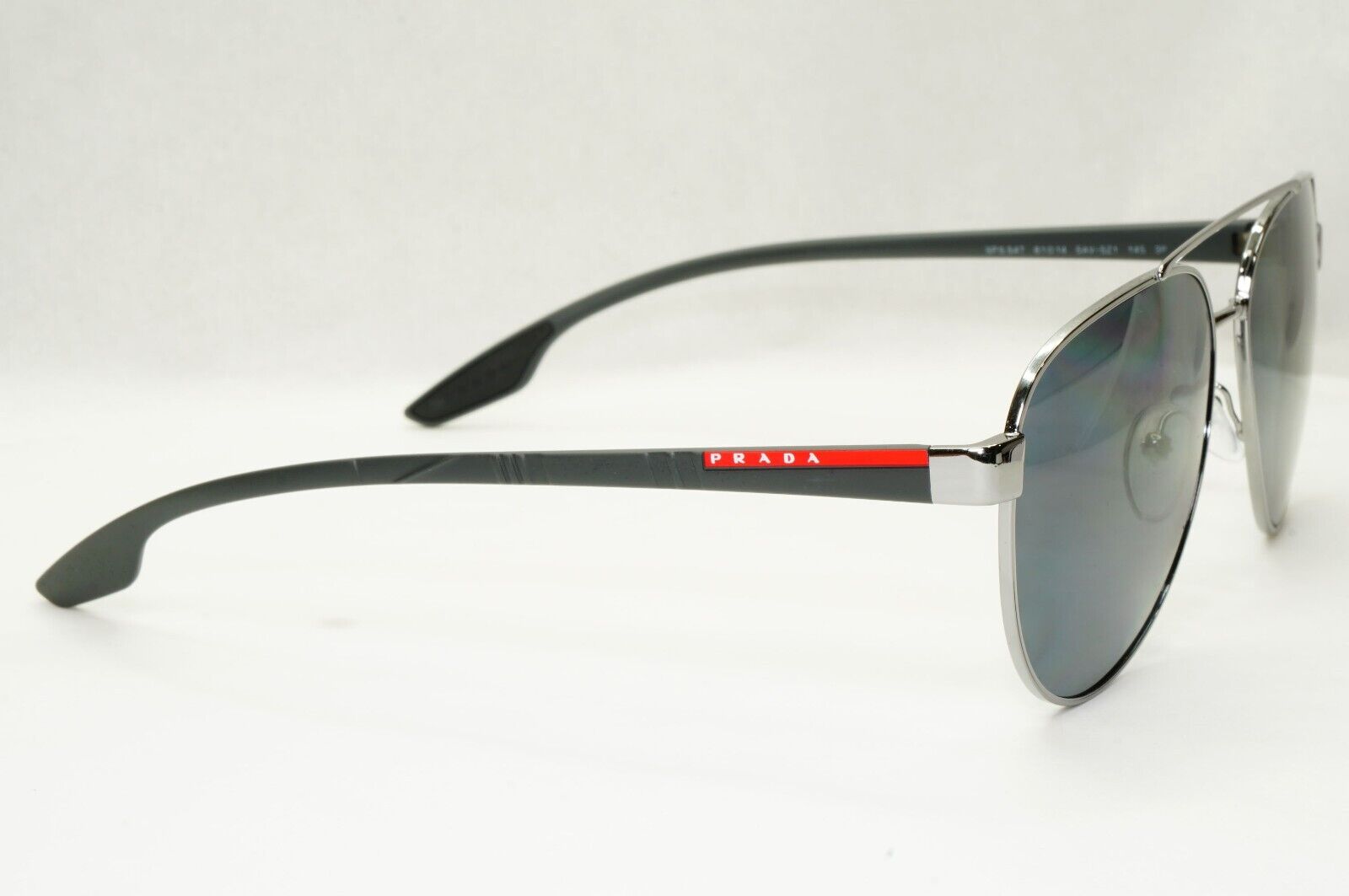 Prada Sunglasses Polarized Gunmetal Grey Metal Pilot PS54TS SPS 54T 5AV-5Z1