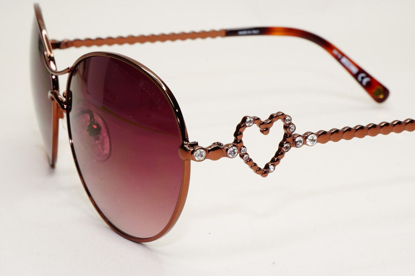 Moschino Sunglasses 2005 Vintage Brown Bronze Oval Heart MO574 02 101124