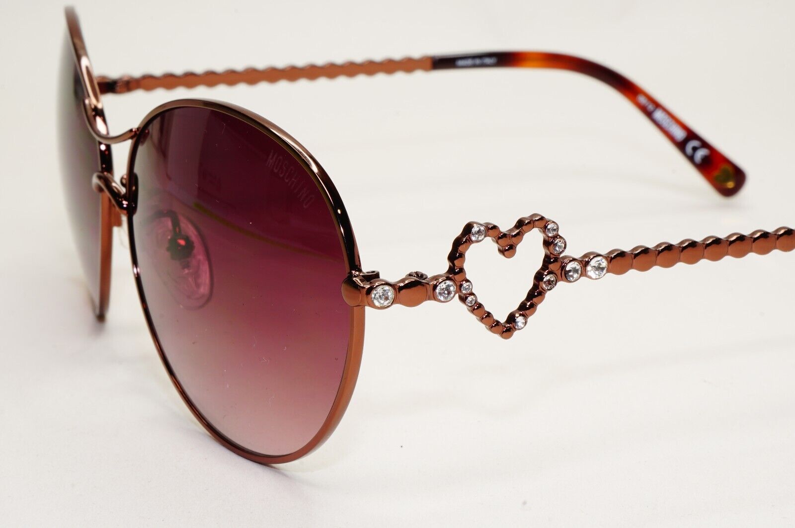 Moschino Sunglasses 2005 Vintage Brown Bronze Oval Heart MO574 02 101124