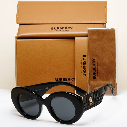 Burberry Sunglasses Margot Black Gold Large Oval BE 4370-U 3001/87 49mm