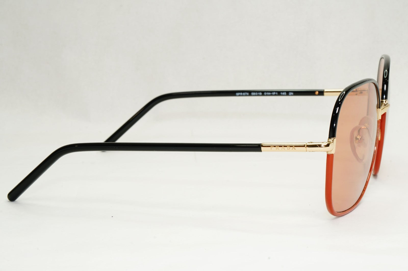Prada Sunglasses Black Gold Brown Square PR67XS SPR 67X 01H-1P1 58mm
