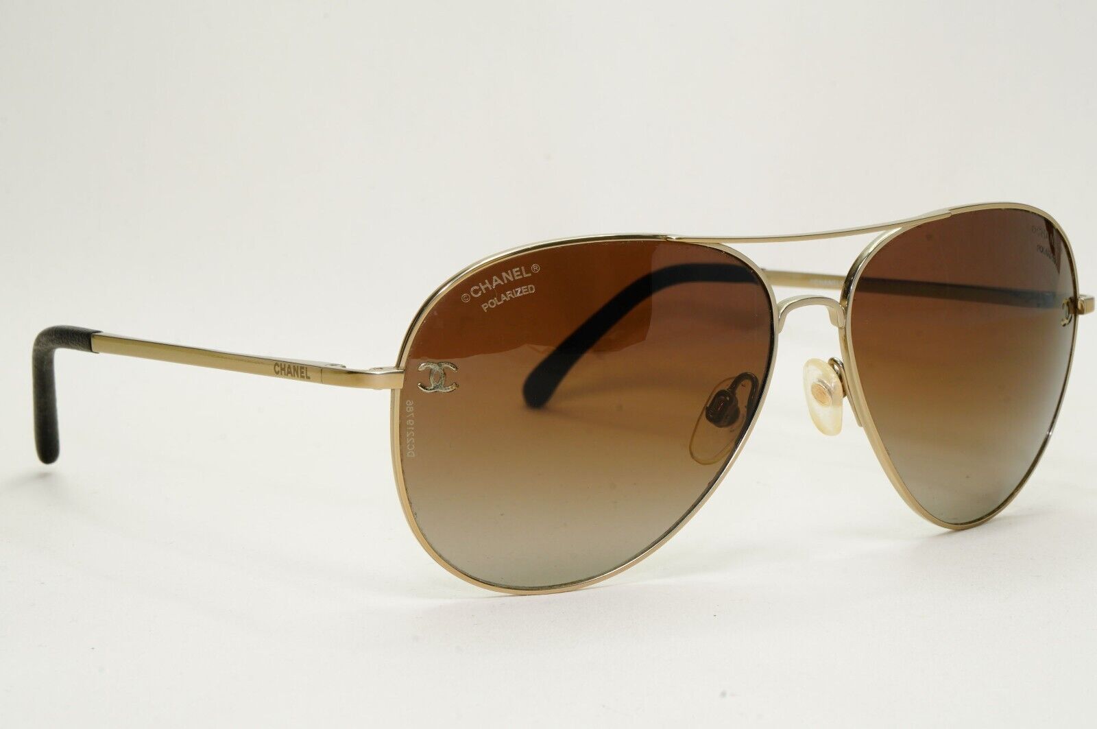 Chanel Sunglasses Polarized Titanium Gold Brown Pilot 4189-T-Q c.395/S9 091124