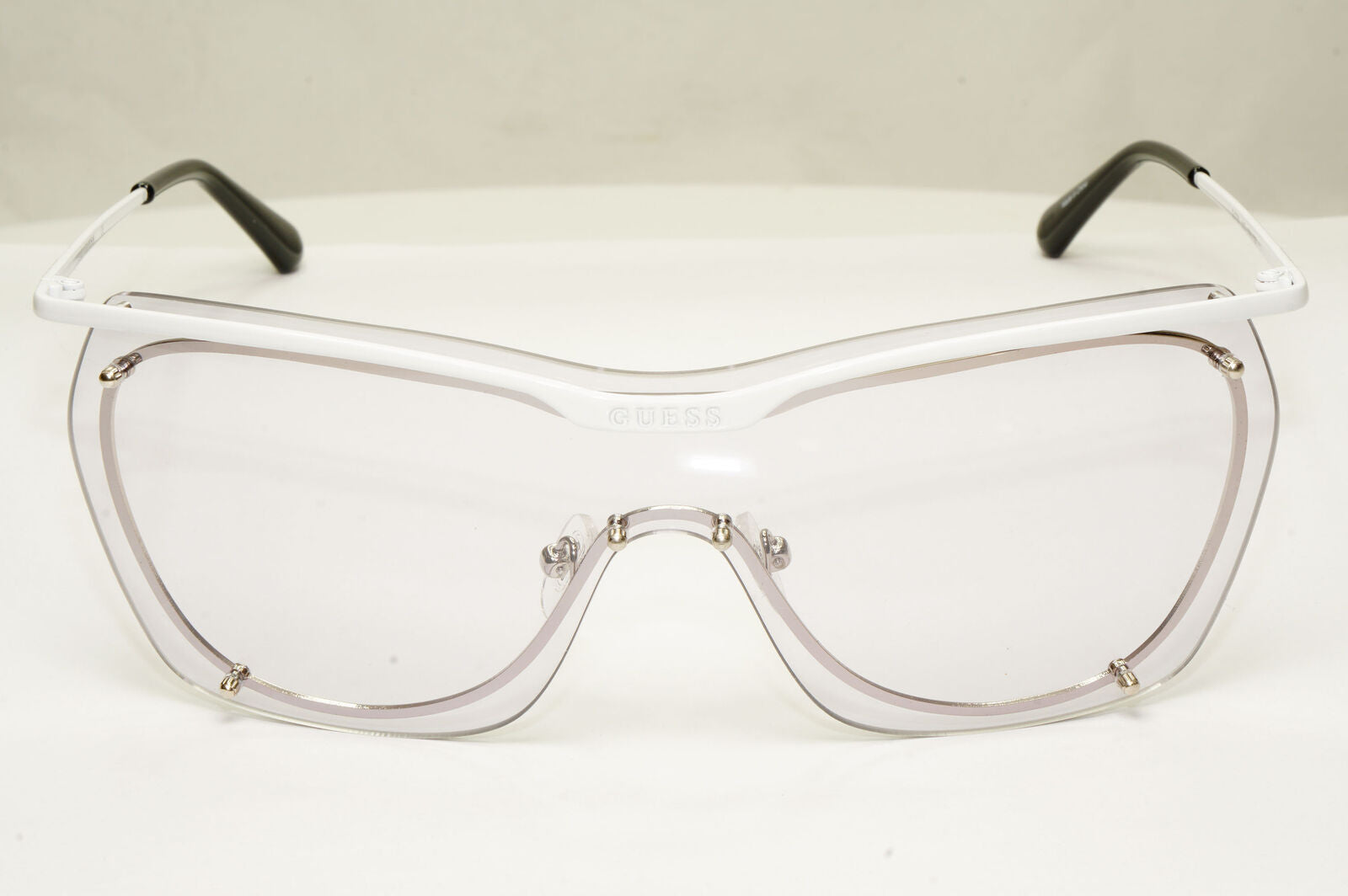 Guess Sunglasses Shield White Lilac Light Tint Visor Mask Womens GU 7720 21C