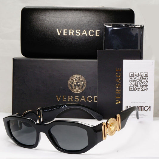 Versace Sunglasses Black Gold Medusa Square Retro Biggie MOD VE 4361 GB1/87