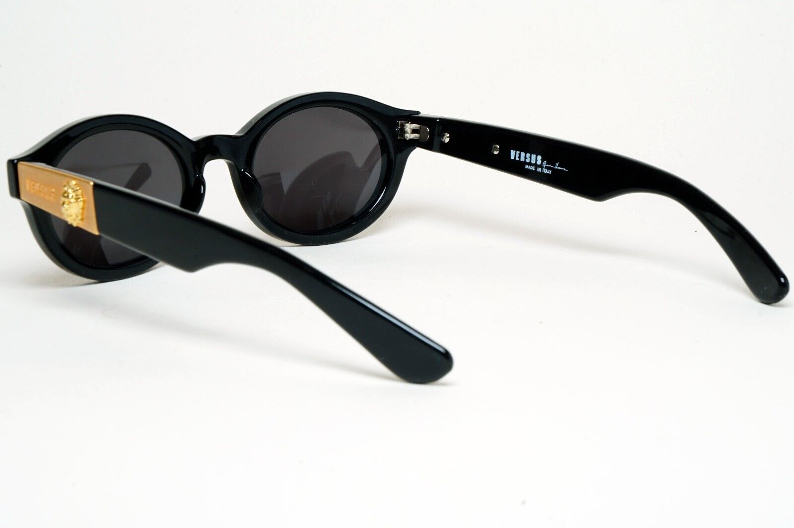 Versus Sunglasses 1996 by Gianni Versace Vintage Gold Lion Black MOD E09 COL 237