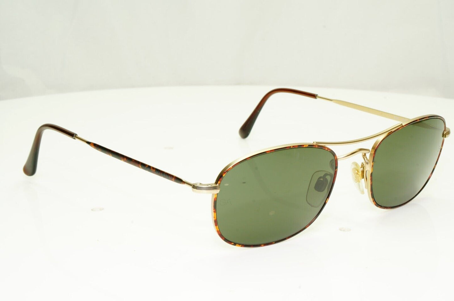 Giorgio Armani 1997 Vintage Sunglasses Gold Green Tortoise Brown Pilot 635 833