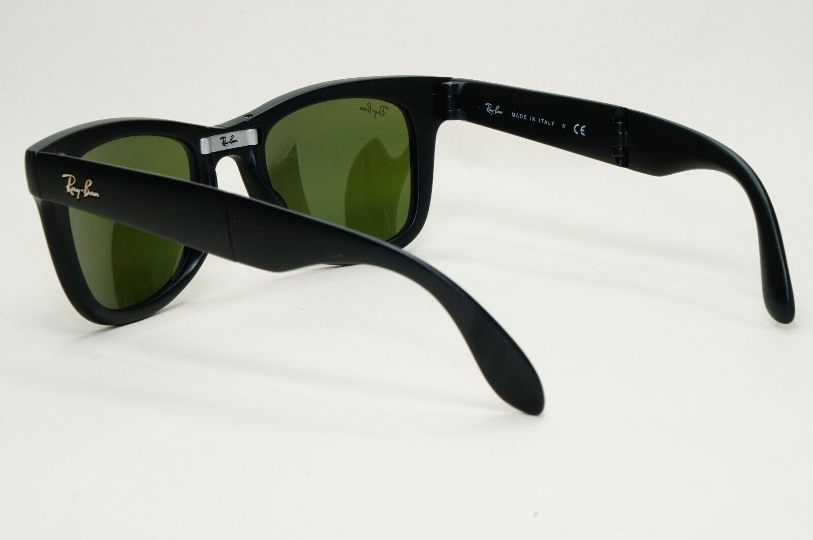Ray-Ban Sunglasses Folding Wayfarer Black Matte Lilac Mirror RB 4105 601-S/4K