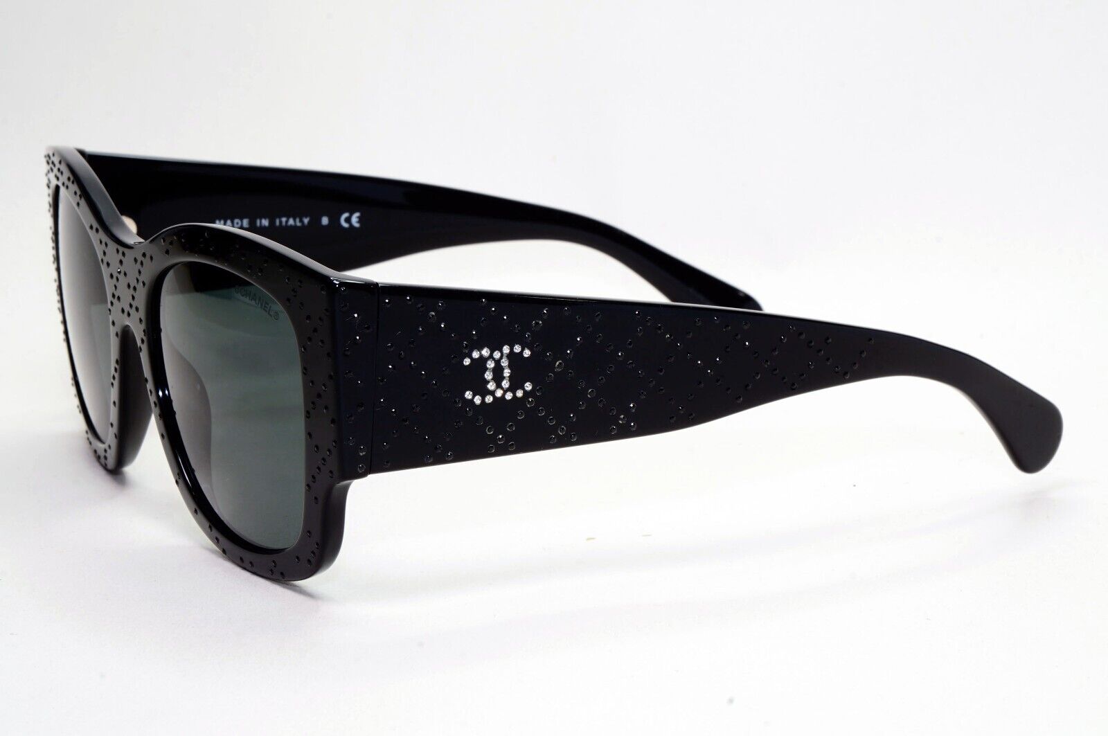Chanel Sunglasses Black Diamante Rhinestone Square Large 5421-B c.501/S4 53mm