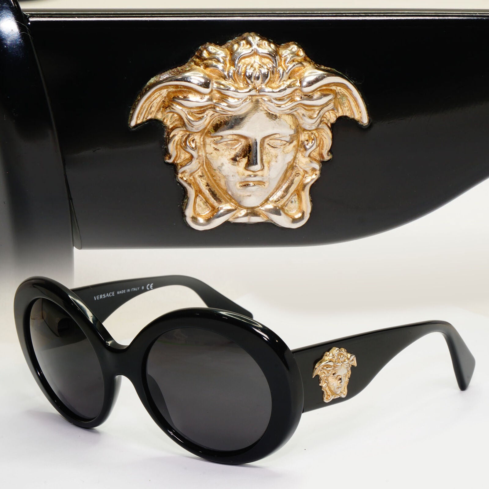 Versace Sunglasses Black Gold Large Medusa Oversized MOD VE 4298 GB1/11 180224