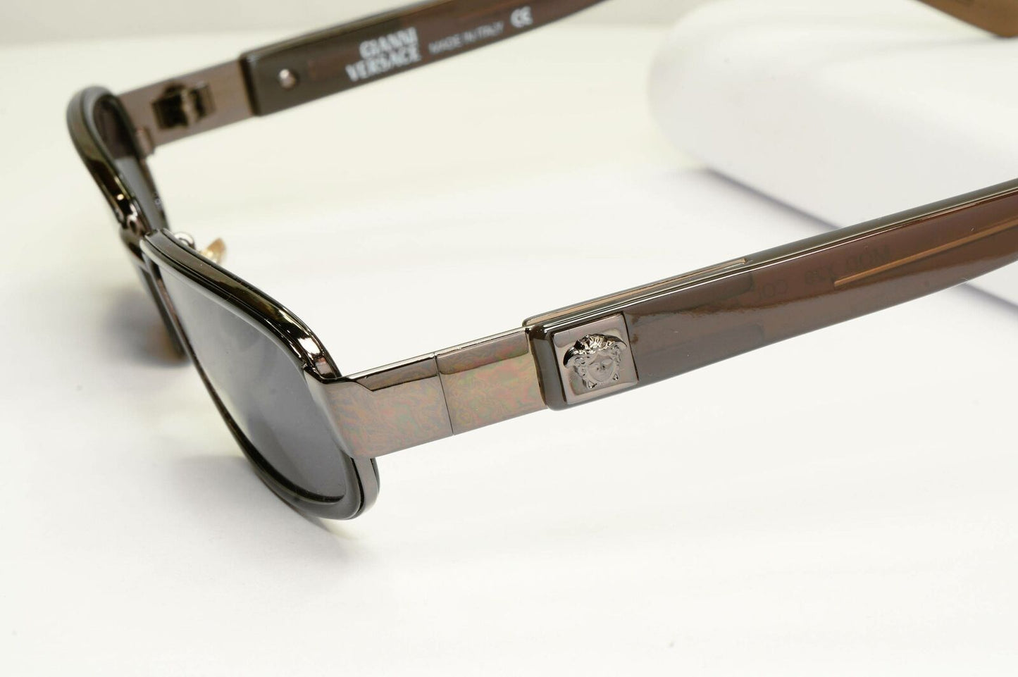 Gianni Versace 1996 Vintage Brown Gunmetal Medusa Sunglasses MOD X29 COL A34