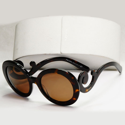 Prada Sunglasses Baroque Swirl Round Brown PR27NS SPR 27N 2AU-6S1 120124