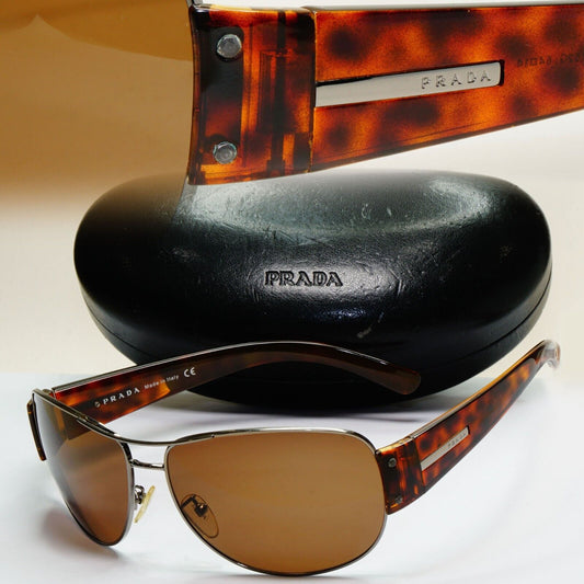 Prada Sunglasses 2006 Vintage Brown Pilot Tortoise PR52GS SPR 52G 5AV-6S1 280924
