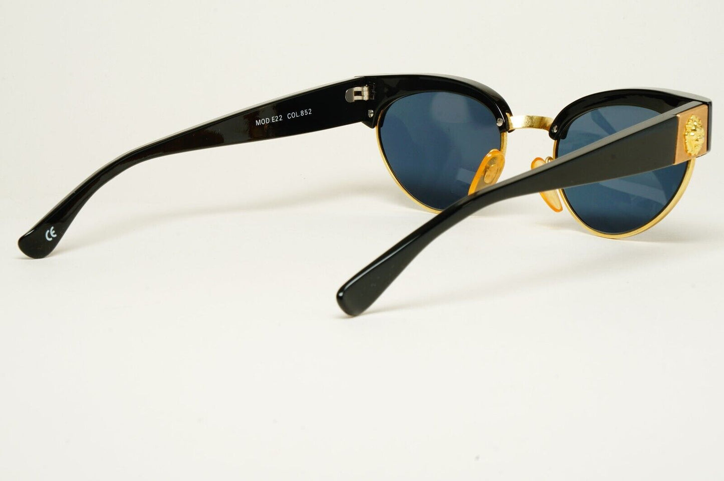 Versus Sunglasses 1996 by Gianni Versace Vintage Black Gold Lion MOD E22 COL 852
