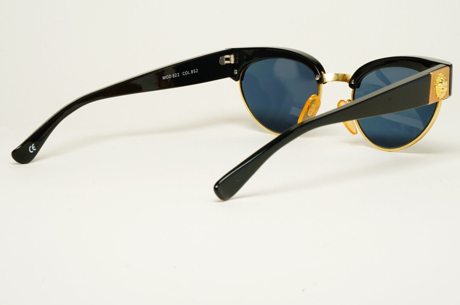 Versus Sunglasses 1996 by Gianni Versace Vintage Black Gold Lion MOD E22 COL 852