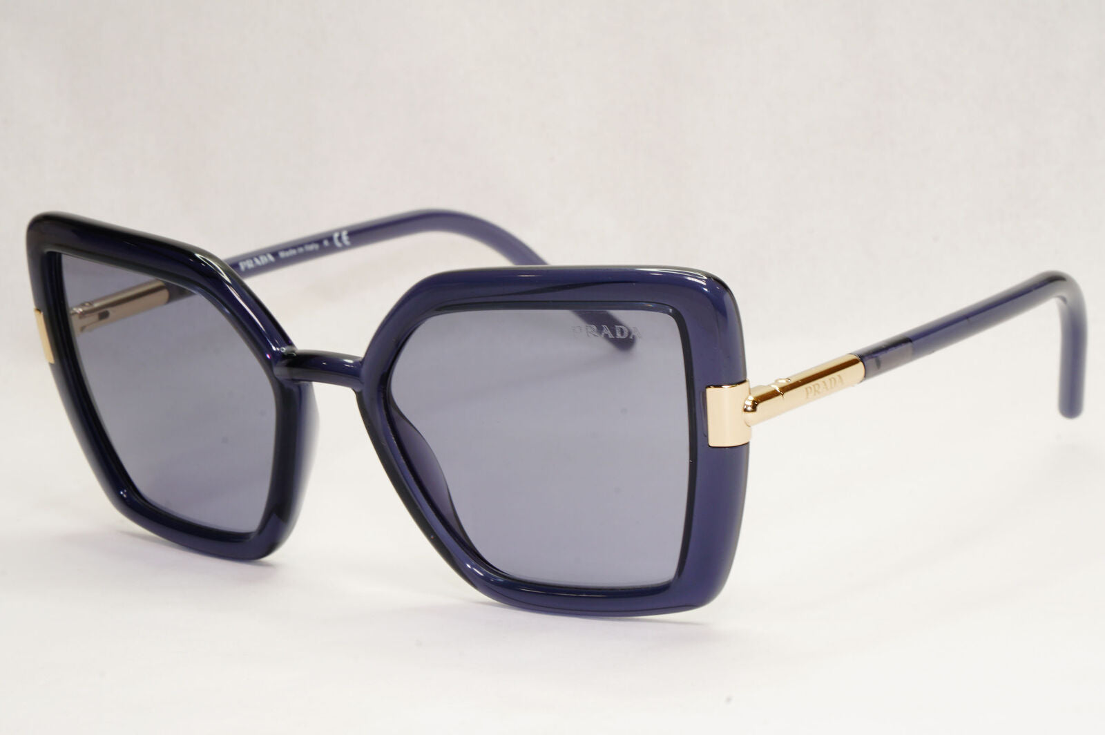 Prada Sunglasses Blue Crystal Square Gold Transparent PR09WS SPR 09W 06M-420