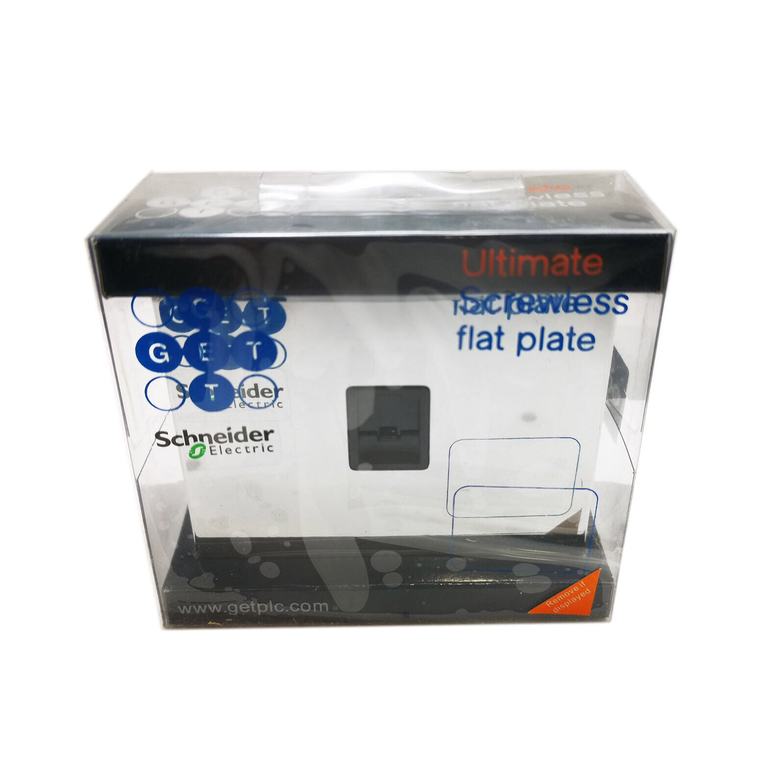 Schneider Get Ultimate Screwless Flat Plate RJ45 Outlet Polished Chrome Black 