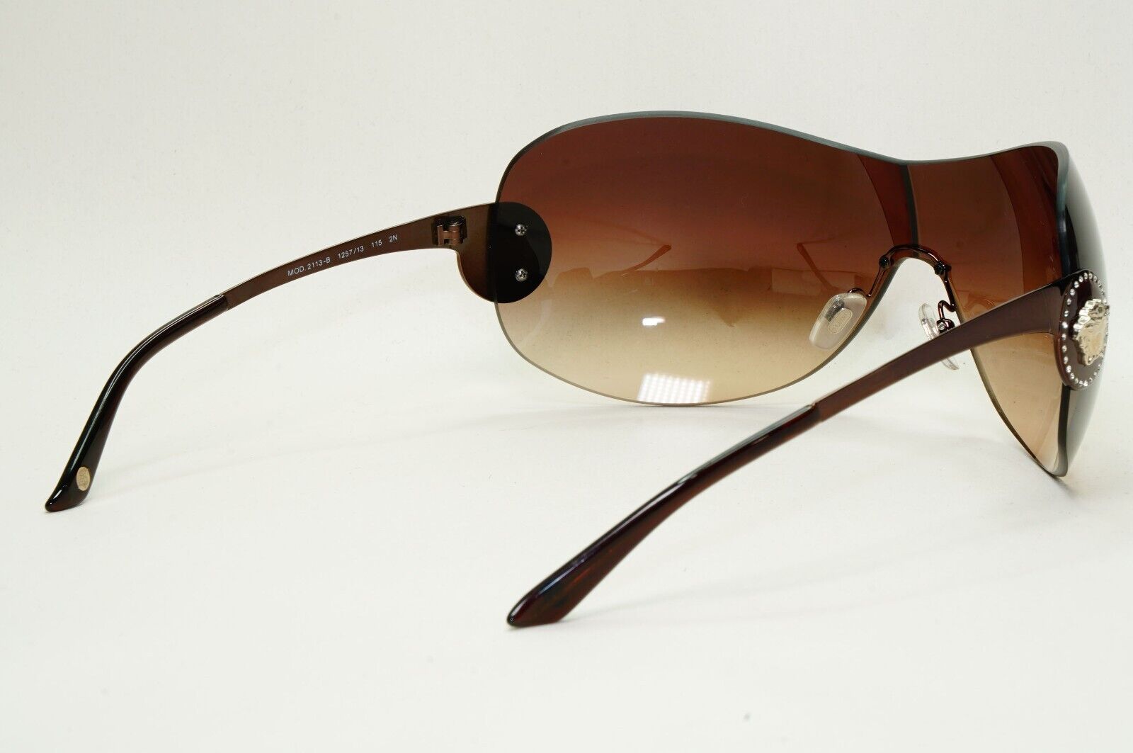 Versace Sunglasses 2008 Vintage Shield Rimless Rare MOD VE 2113-B 1257/13 250924
