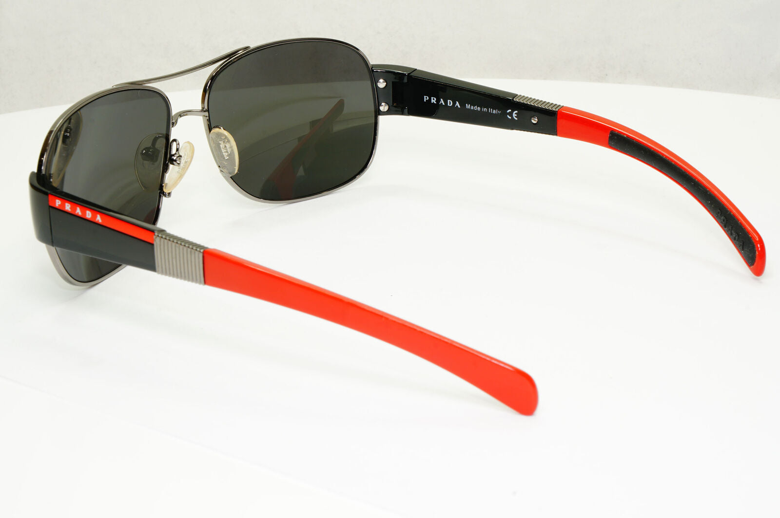 Prada 2006 Sunglasses Vintage Pilot Black Red PS56HS SPS 56H 5AV-3M1 290323