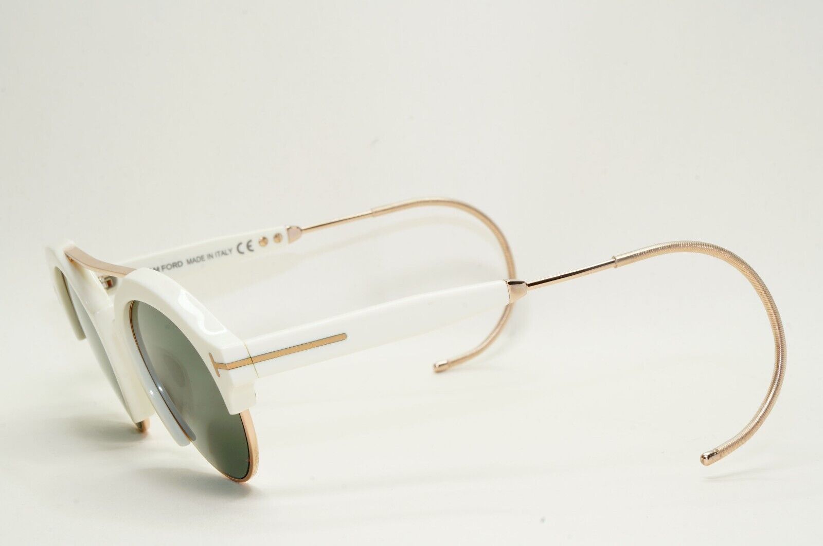 Tom Ford Sunglasses Farrah-02 Ear Loop White Green Gold FT0631 TF 631 25N 49mm