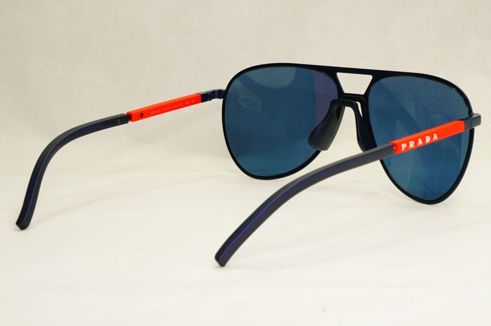 Prada Sunglasses Pilot Blue Navy Matte Metal PS51XS SPS 51X 06S-07L 59mm