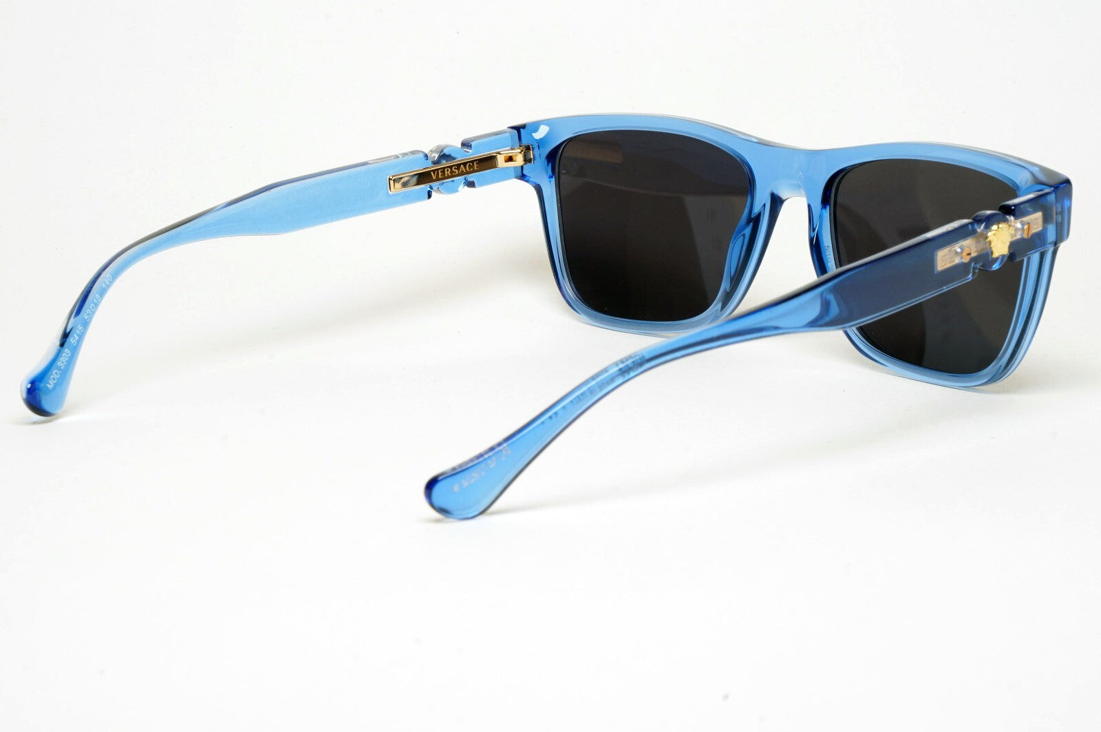 Versace Sunglasses Black Blue Transparent Gold Medusa MOD VE 3303 5415 53mm