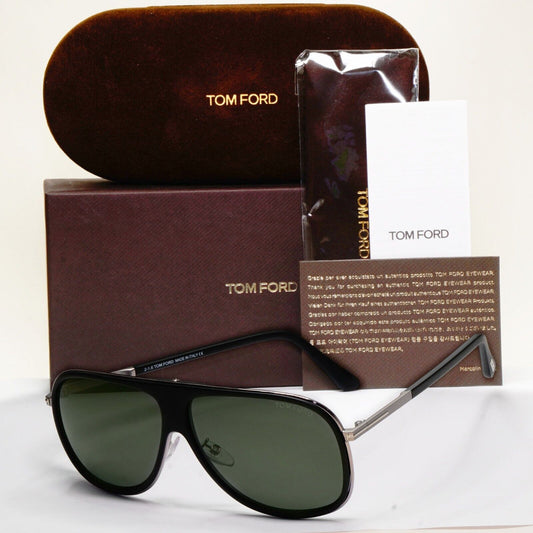 Tom Ford Sunglasses Chris Black Green Gunmetal Square FT0462F TF462-F 02N 62mm