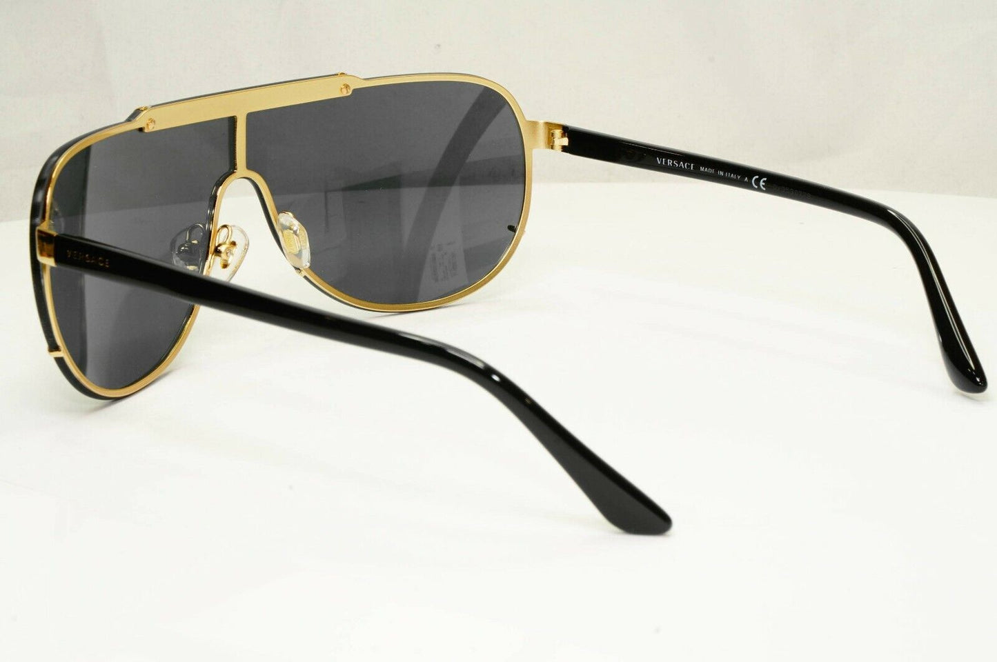 Versace Black Gold Sunglasses Shield Visor Ski Designer Fashion MOD 2140 1002/87