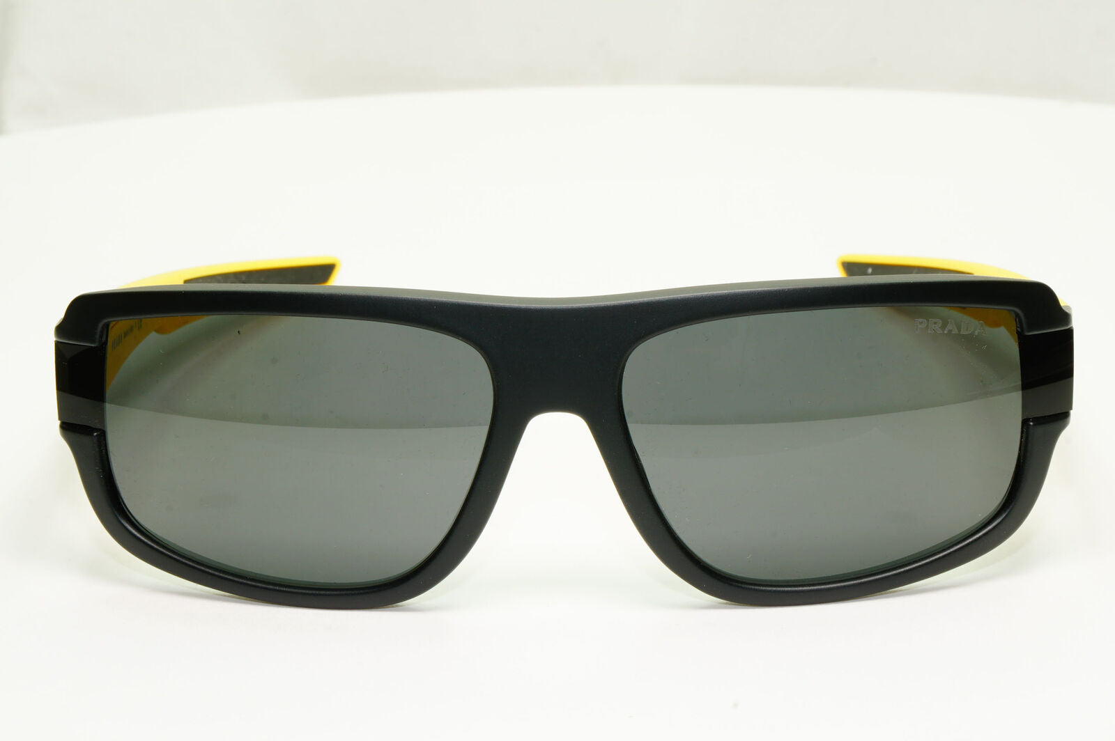Prada Black Yellow Sunglasses Rectangle Red Stripe PS03WS SPS 03W 08W-06F