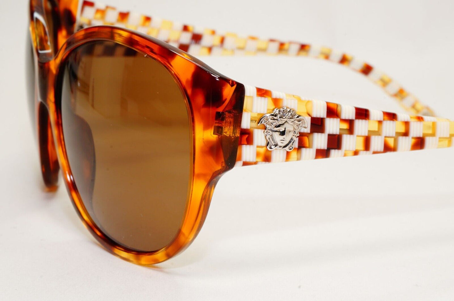 Versace Sunglasses 2012 Vintage Square Brown Chequered MOD 4208 928/73 021124